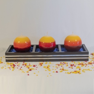 Candelabro cintas de aluminio para 3 velas